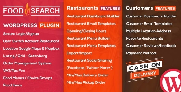 WP Food Search v1.1.3 – 单一和多餐厅菜单和食品订购插件插图