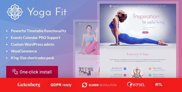 Yoga Fit v1.3.6 – Sports, Fitness & Gym WordPress Theme插图