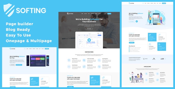 Softing v1.4.2 – WordPress软件登陆页面主题插图