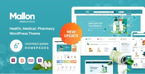 Mallon v1.5.2（已汉化） – Medical Store Elementor WooCommerce WordPress 主题插图