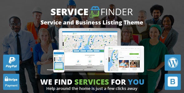 Service Finder v6.1 – Providers and Business Listing WordPress 主题