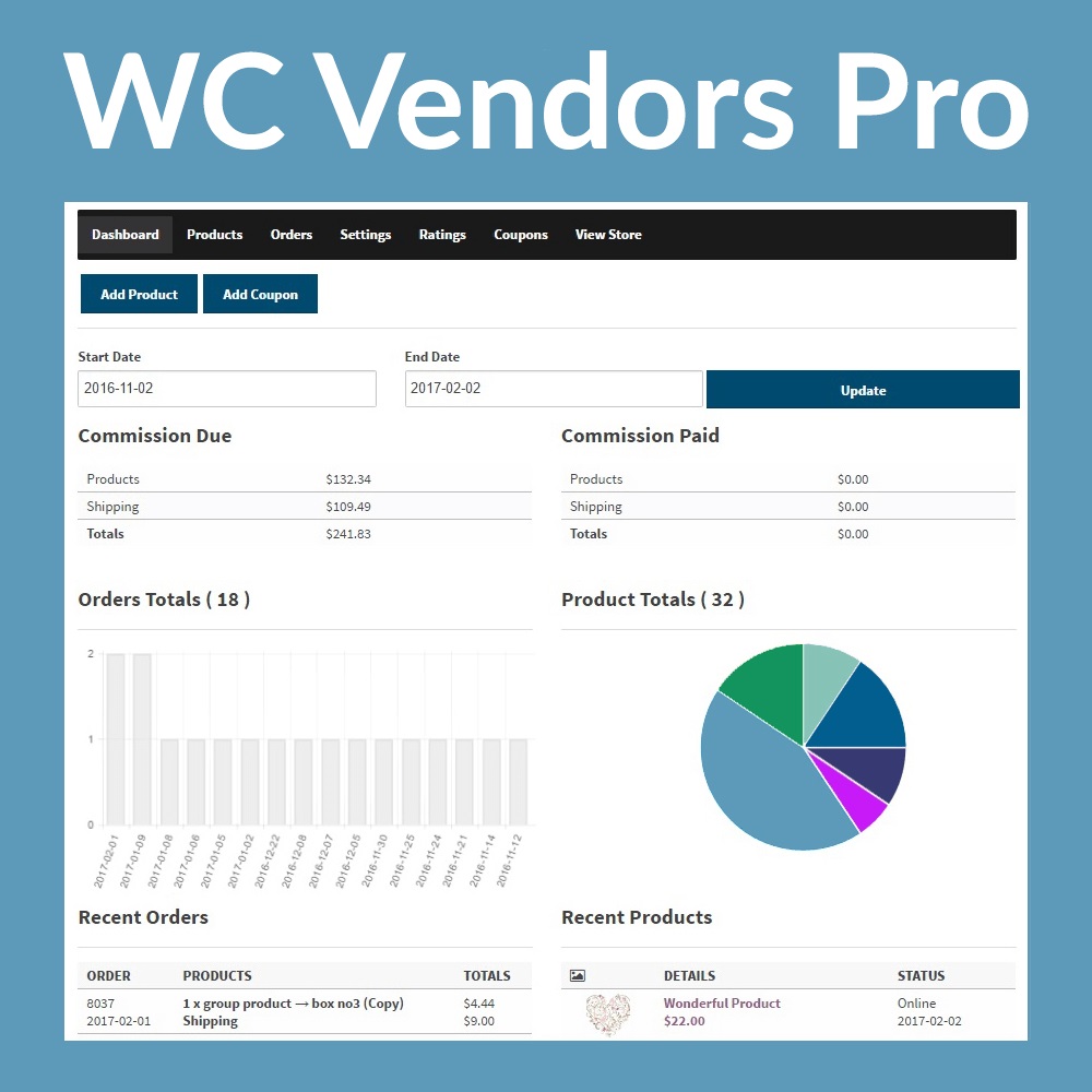 WC Vendors Pro v1.9.4（已汉化） – WordPress市场插件插图