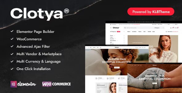 Clotya v1.3.7 – 时装店电子商务主题插图
