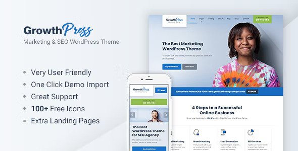 GrowthPress v1.6.3 – WordPress 营销和 SEO 主题插图