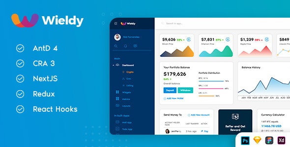 Wieldy v2.5.3 – React 管理模板 Ant Design 和 Redux插图