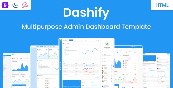 Dashify v1.5.1 – 多用途管理仪表板模板插图