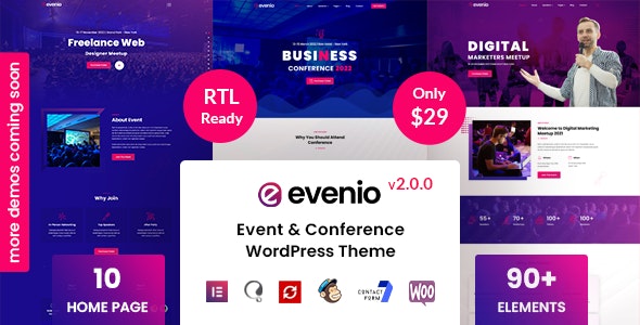 Evenio v2.1.0 – Event Conference WordPress Theme插图