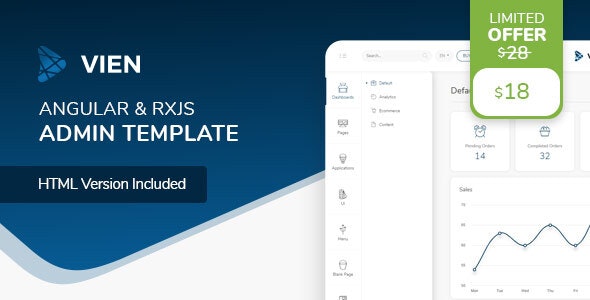 Vien v1.2.1 – Angular 10 Admin Template插图