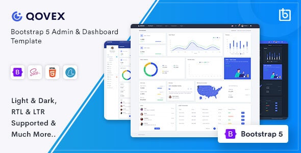 Qovex v2.2.0 – 管理和仪表板模板插图