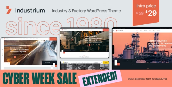 Industrium v1.3 – Industry & Factory WordPress 主题插图
