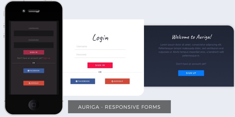 Auriga – Bootstrap HTML 表单 v1.0插图