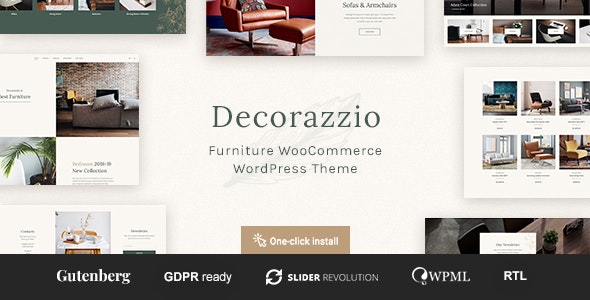 Decorazzio v1.0.7 – WordPress 室内设计和家具店主题插图