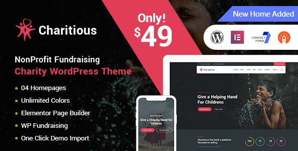 Charitious v3.4 – NonProfit Fundraising Charity WordPress Theme插图