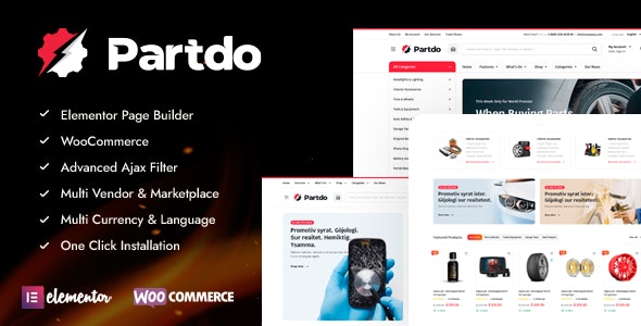 Partdo v1.3.3 – WooCommerce汽车零部件和工具店主题插图