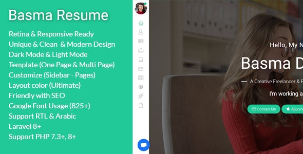 Basma v1.5 – Resume / CV CMS插图