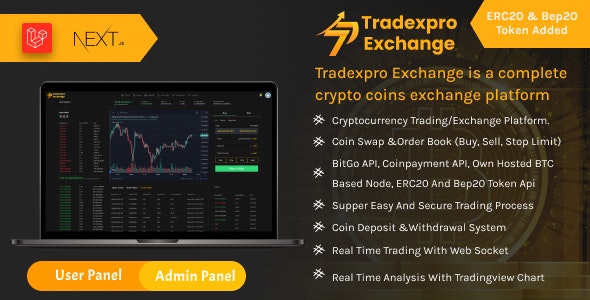 Tradexpro Exchange v3.1.3 – 加密买卖和交易平台,支持 ERC20 和 BEP20 代币