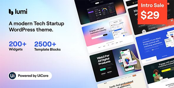 Lumi v3.0.0 – Tech Startup WordPress 主题插图