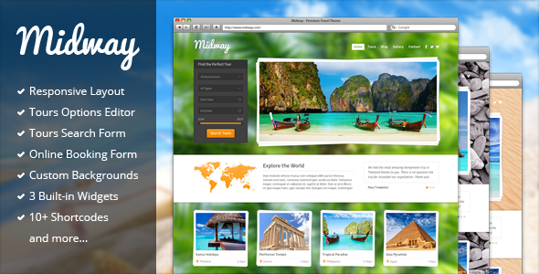 Midway v3.13 – 响应式旅行 WP 主题插图