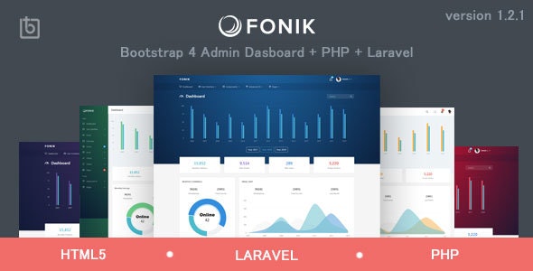 Fonik v3.1.0 – 响应式 Bootstrap 4 管理仪表板插图