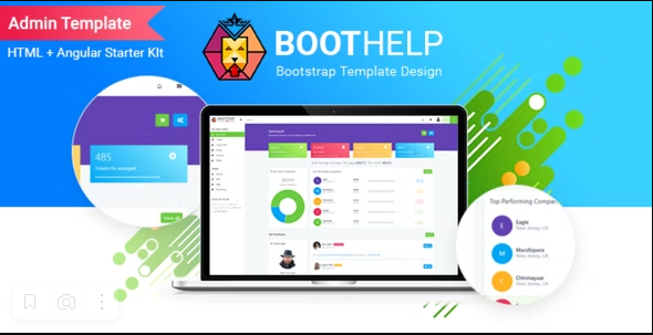 BootHelp v1.0 – Bootstrap 管理仪表板 HTML PSD Angular 入门工具包插图