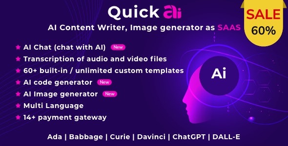 QuickAI OpenAI v4.6(已汉化)- 作为 SaaS 的 AI 写作助手和内容创作者