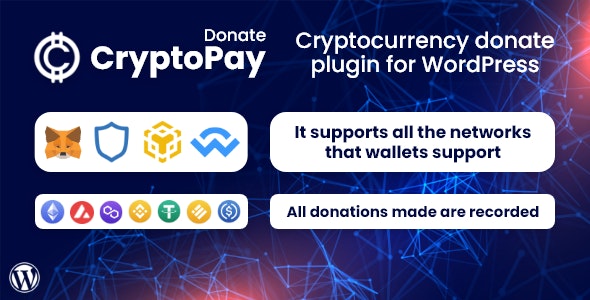 CryptoPay Donate v1.3.1 – WordPress加密货币捐赠插件插图