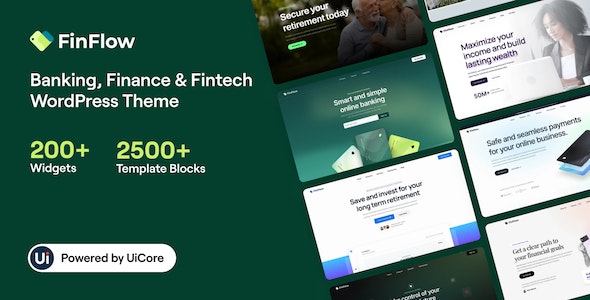 FinFlow v3.0.4 – 银行、金融和金融科技 WordPress 主题插图