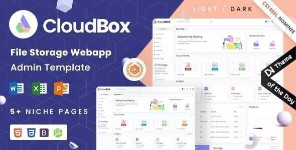 CloudBox  v1.0.1 – VueJS, HTML File Storage Admin Dashboard Template插图