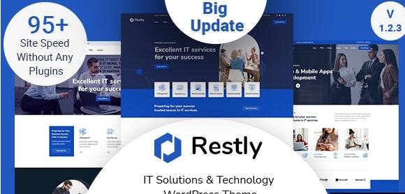Restly v1.3.3 – IT 解决方案和技术 WordPress 主题插图