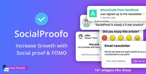 66SocialProofo  v43.0.0 – 社交证明和 FOMO 小部件通知 (SAAS)
