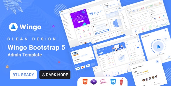 Wingo – React Js , django, Bootstrap 5 HTML Admin & Dashboard Template 22 March 2023插图