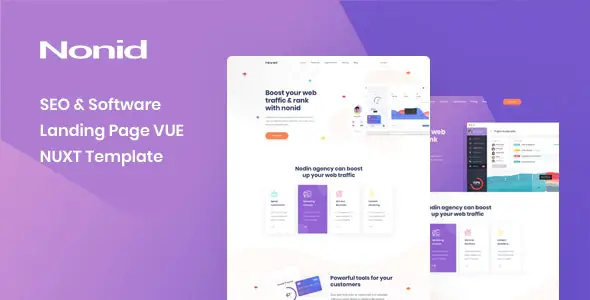 Nonid v1.0 – Vue Nuxt SEO 和软件登陆页面模板插图