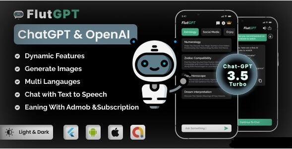 FlutGpt v2.2 – ChatGPT Flutter Full Application | Art Generator | ADMOB | Subscription Plan插图