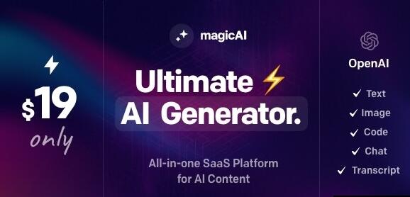 MagicAI v5.4.1（已汉化90%） - OpenAI Content, Text, Image, Chat, Code Generator as SaaS插图