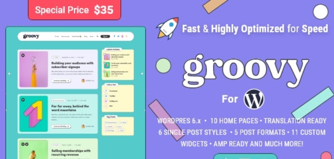 Groovy v2.3.0 – WordPress适用于的现代轻量级博客插图