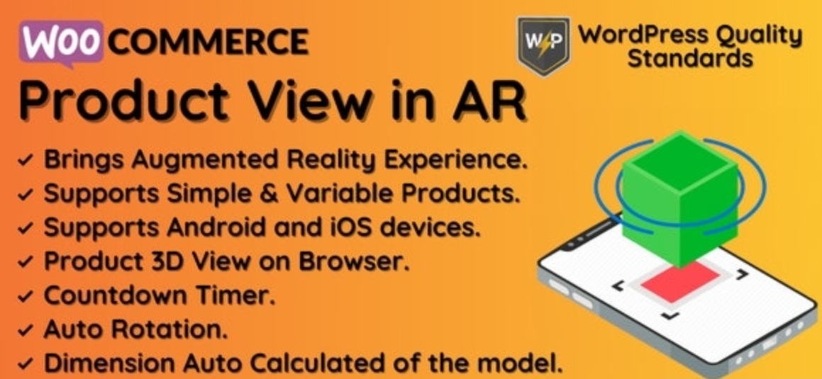 WooCommerce Product View in AR (Augmented Reality) v1.2.2 – 3D Product View插图