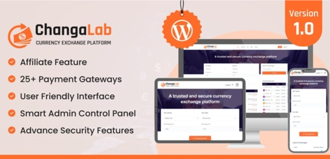 ChangaLab v1.0 – WordPress货币兑换插件插图
