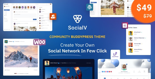 SocialV v2.0.17 – 社交网络和社区 BuddyPress 主题插图