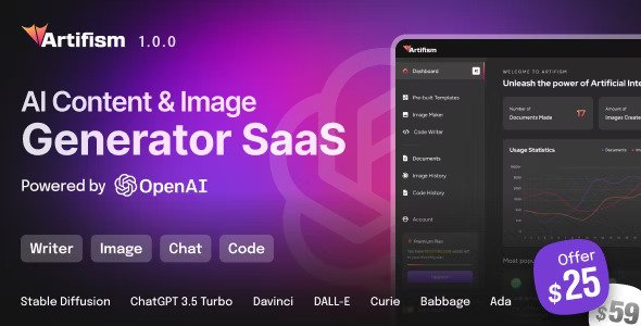 Artifism v4.2.0 – AI Content & Image Generator SaaS插图