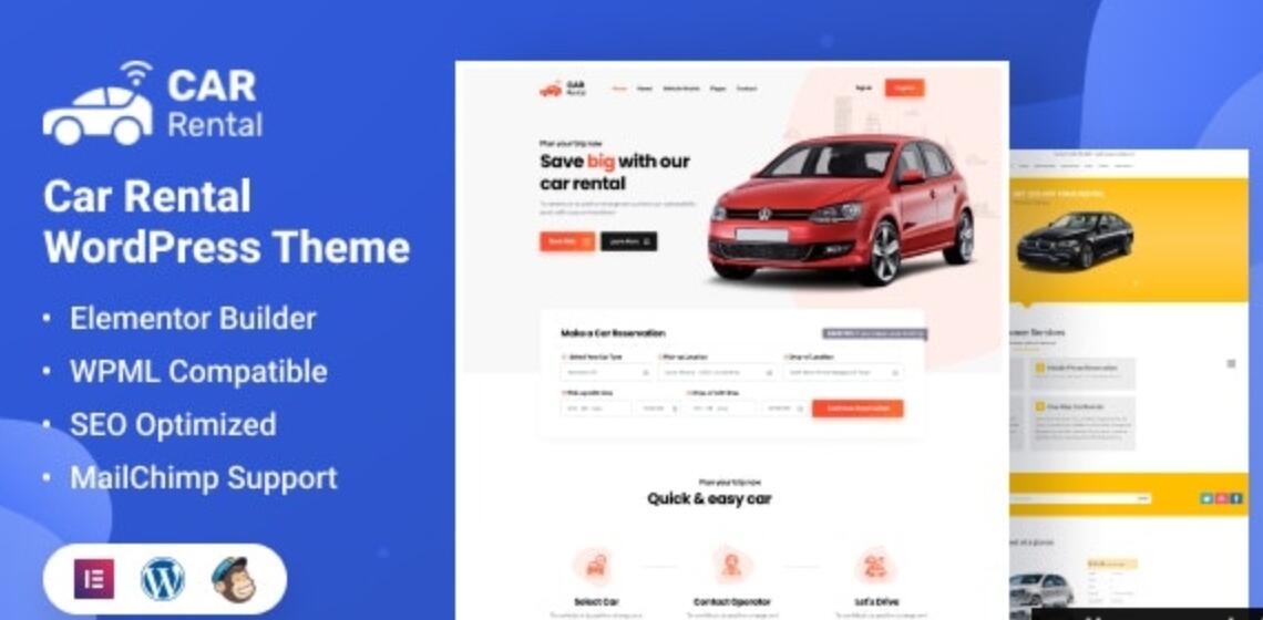 Car Rental v4.2 – WordPress Theme Landing Page插图