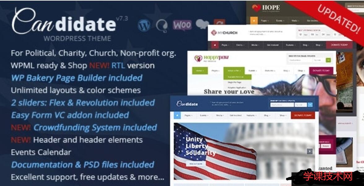Candidate v7.3 – Political/Nonprofit/Church WordPress Theme插图