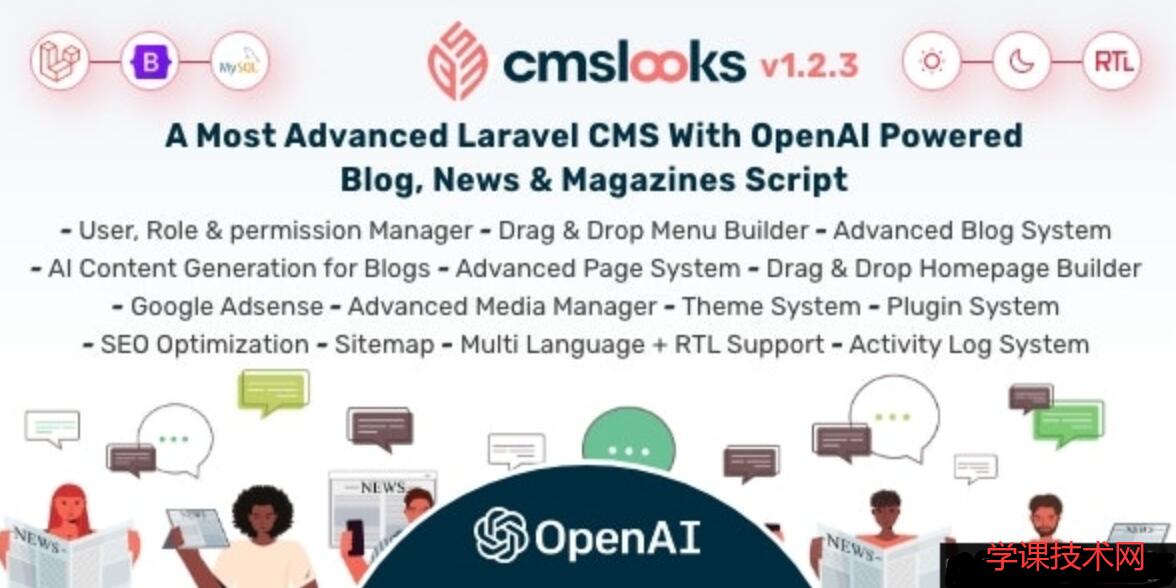 CMSLooks v1.2.1 – Laravel CMS 与 OpenAI 支持的博客、新闻和杂志源码插图