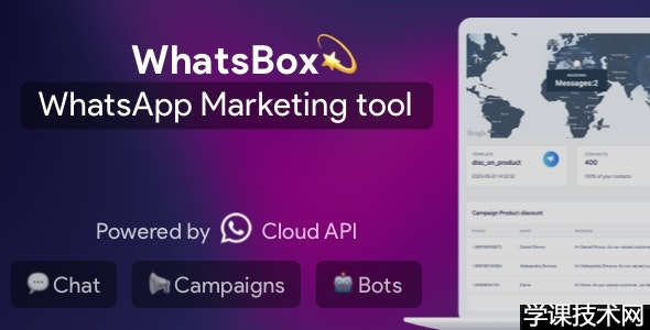 WhatsBox v3.2.3 – WhatsApp 营销 – 批量发件人、聊天、机器人、SaaS插图