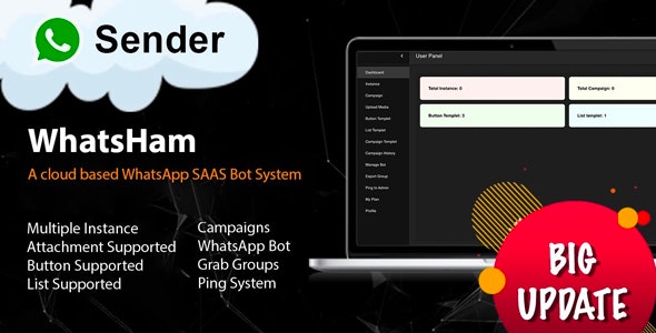 WhatsHam v6.1 – 基于云的 WhatsApp SAAS 系统插图