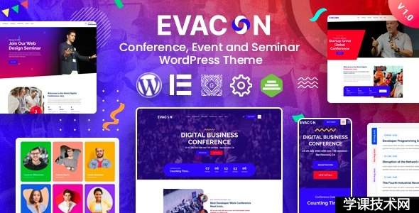 Evacon v1.0.7 – WordPress活动和会议主题插图