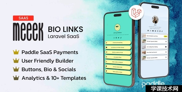 Meeek v1.6.2 – Bio Links SaaS (Laravel)插图