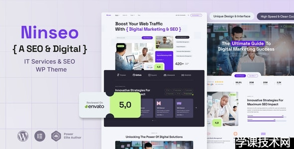 Ninseo v1.0.0 – IT 服务和 SEO WordPress 主题插图