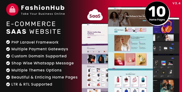 FashionHub SaaS v3.6 – 无缝在线业务的电子商务网站构建器插图