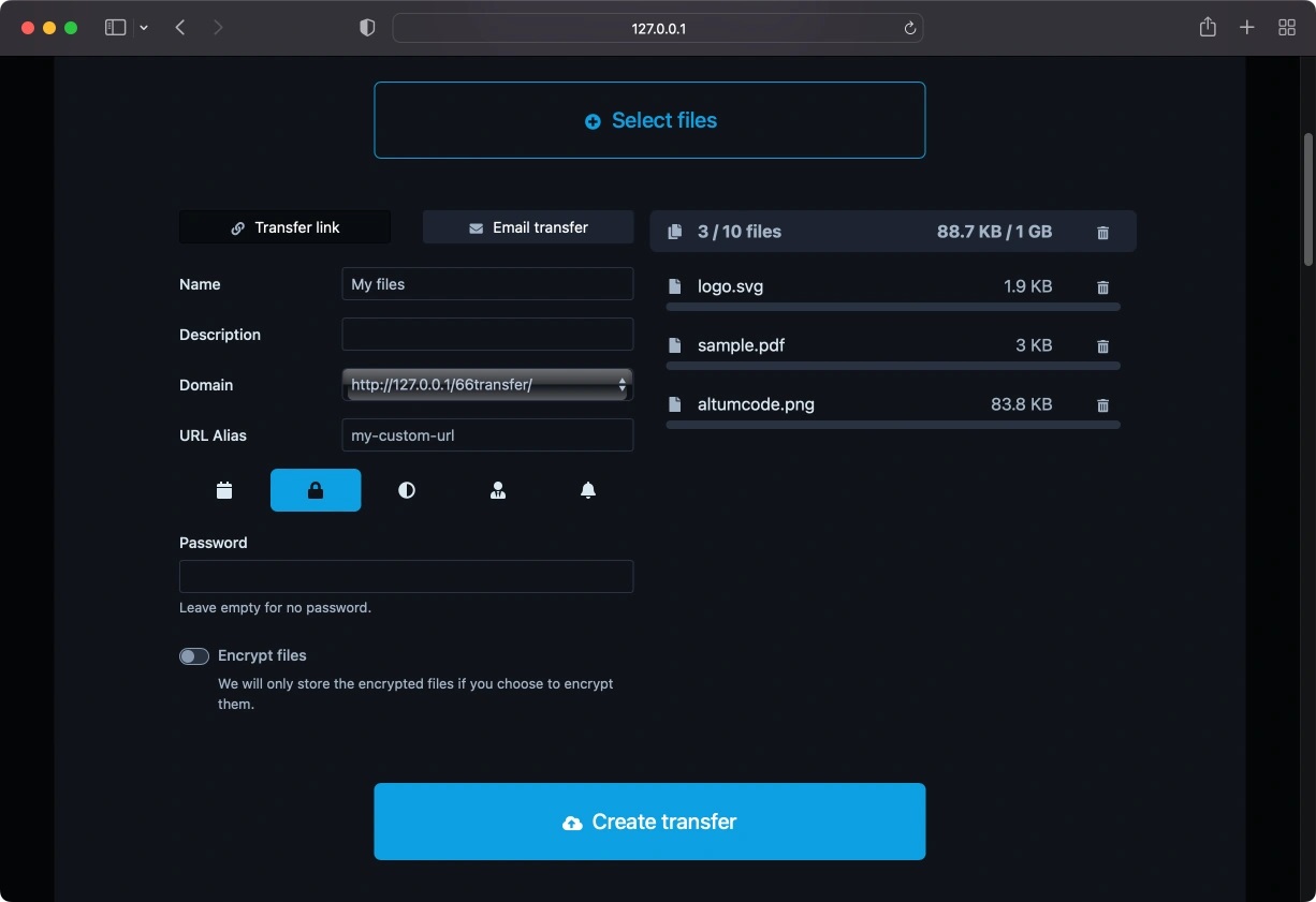 66transfer v28.0.0(已汉化98%) – 简易文件传输工具PHP源码