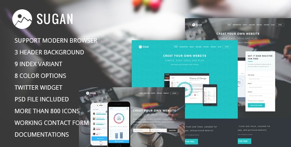 Sugan Modern Software Landing Page v1.0.1插图